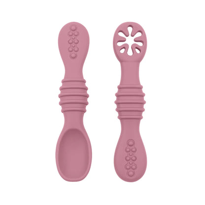 2PCS Baby Silicone Spoon & Fork Set – Soft Training Cutlery