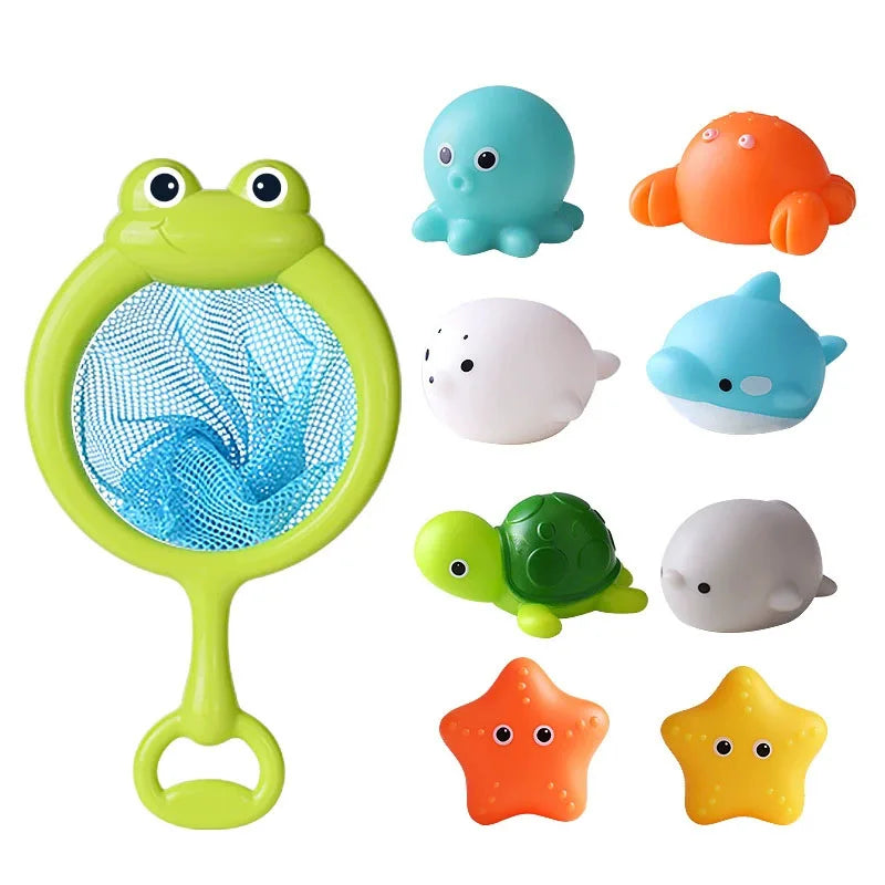 9pcs Floating Light Up Animal Bath Toy Safe PVC Material For Children 3-5 Years Old Perfect For Pools 195F