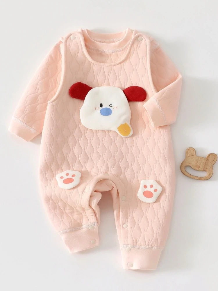 Cute Cartoon Embroidered Baby Jumpsuit
