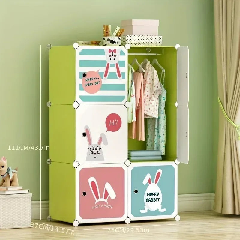 Dress Child Wardrobe Closet Baby Clothes Portable Kids Cabinet Easy Assembly Meuble Chambre Enfant Furniture for Toys Organizer