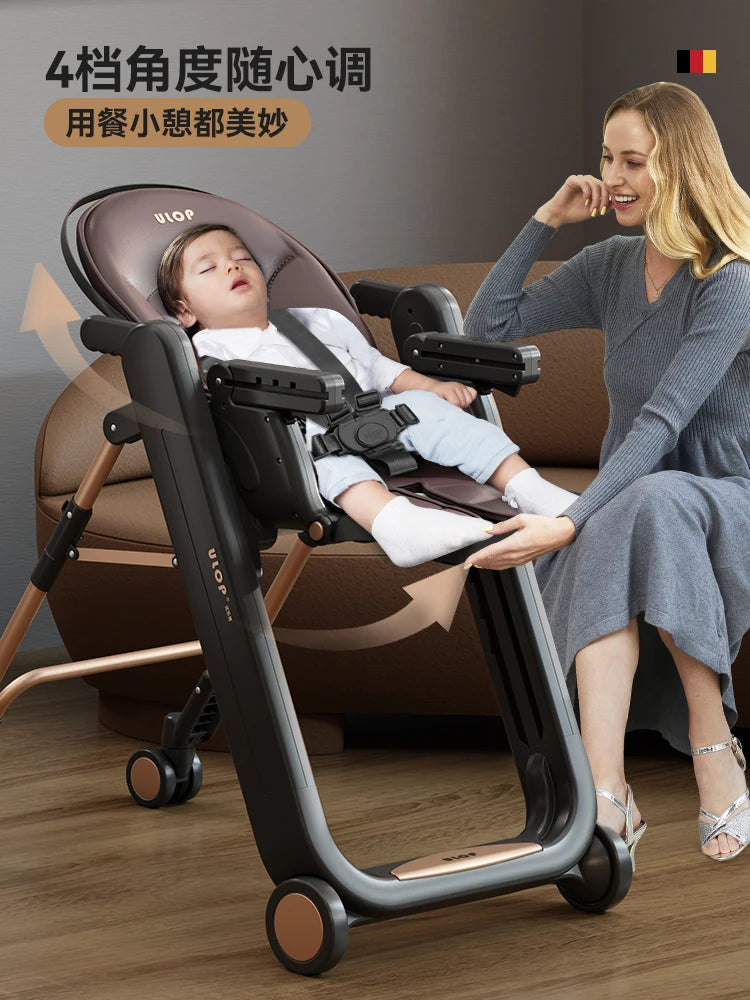 High-end Multifunctional Folding Baby Highchair Stable and Safe with Adjustable Height Household Infant Dining Chair
