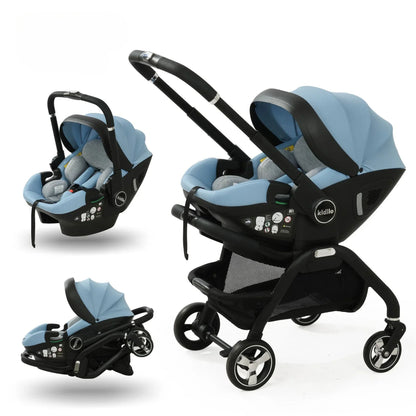Kidilo 3-in-1 baby stroller, baby safety seat, newborn baby sleeping basket, portable 5 color choices Suitable for ages 0-1
