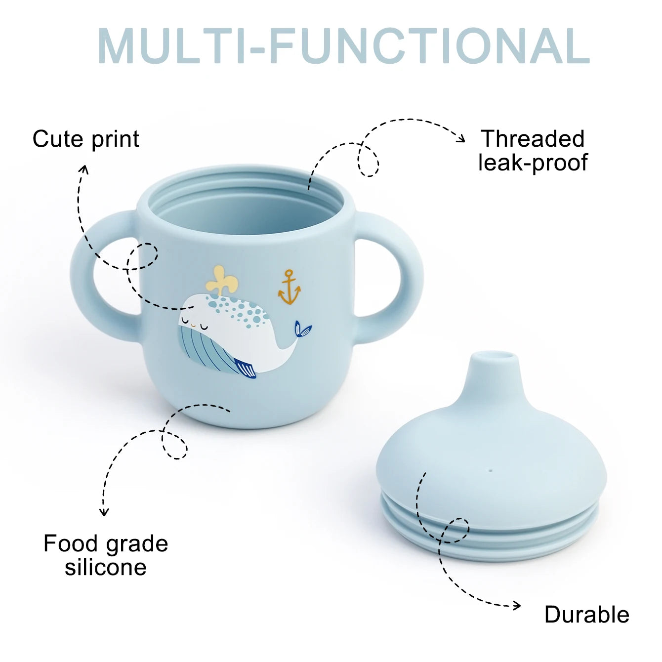 Baby Travel Cup – Dishwasher Safe Silicone Feeding Cup