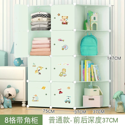 Kids Plastic Closet Storage Clothes Organizer Shelf Modern Minimalist Bedroom Baby Wardrobe Cheap Small Muebles Home Furniture