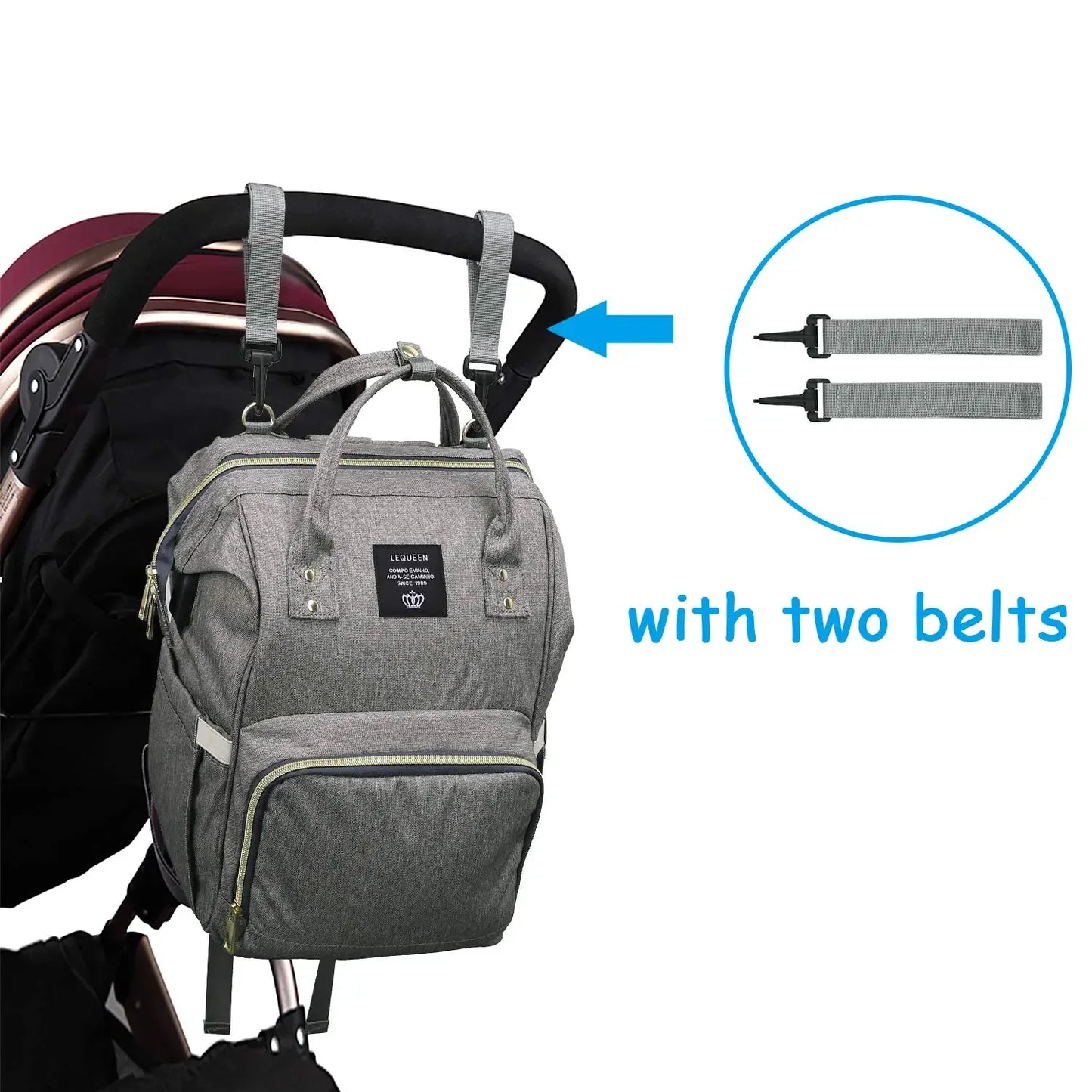 Mummy Diaper Backpack – Large Capacity, USB, Waterproof