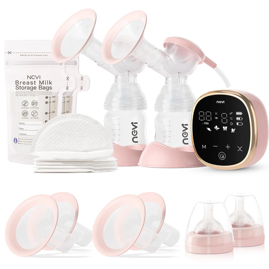 NCVI Double Electric Breast Pump, LED Display, 10pcs Breastmilk Storage Bags