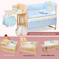 Solid Wood Baby Crib Convertible Toddler Bed Movable Newborn Bassinet Cradle Multi Functional Infant Bed For Babies Boys Girls