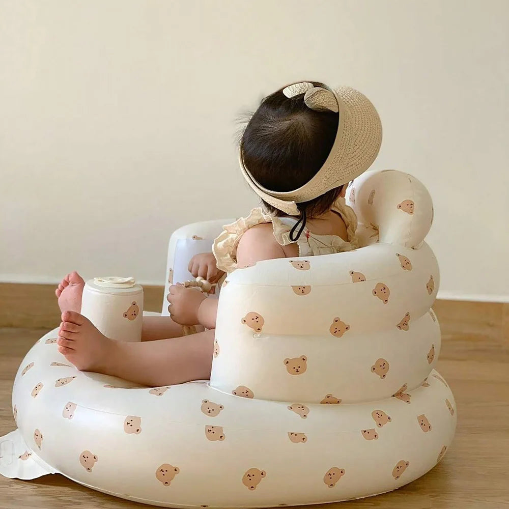 Inflatable Baby Bathtub & Chair – Portable Toddler Seat with Back Support