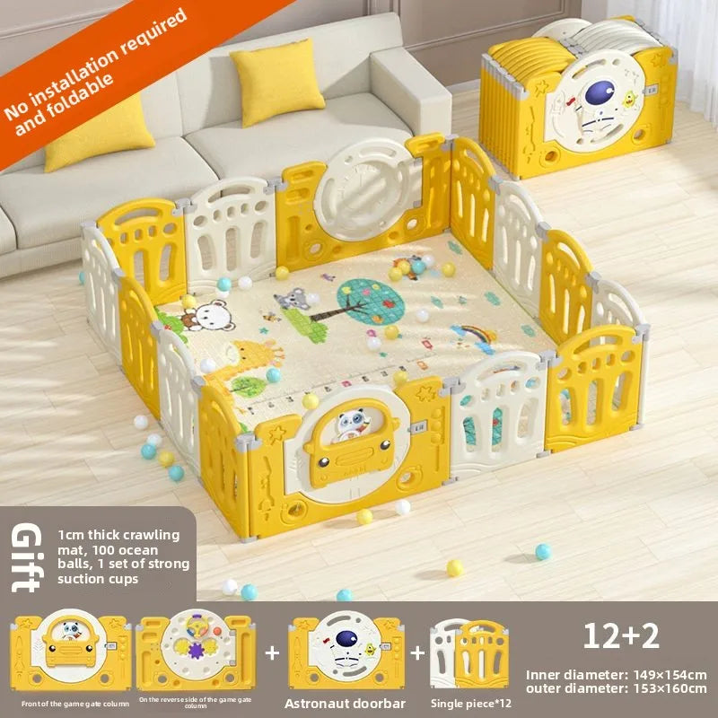 Parc pour bébé pliable avec tapis d'éveil – Sûr et prêt à l'emploi