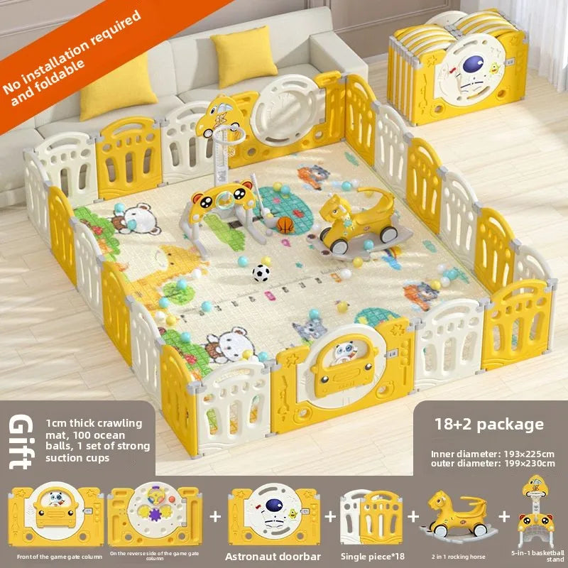 Parc pour bébé pliable avec tapis d'éveil – Sûr et prêt à l'emploi
