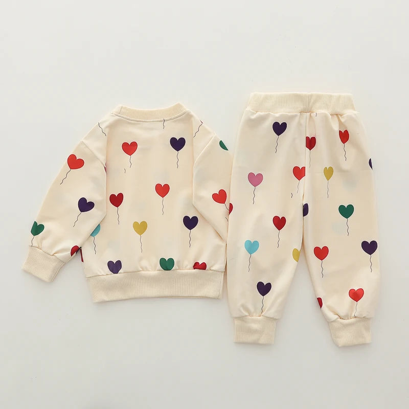2PCS Infant Spring/Autumn Set – Love Balloon Long Sleeve & Pants