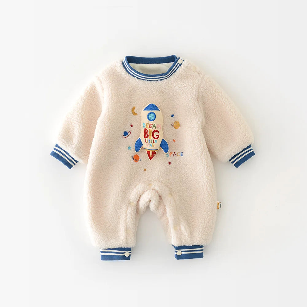 Thick Fleece Baby Jumpsuit for Girls