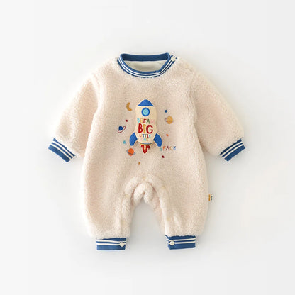 Thick Fleece Baby Jumpsuit for Girls
