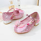 Disney Girls' Princess Sandals Children's Shoes Frozen Elsa Children's Shoes Girls Fashion Baby Pink Blue High Heel Shoes Size