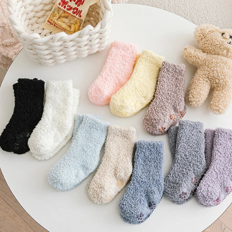 Non-Slip Plush Coral Fleece Socks
