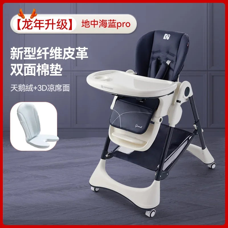 Multifunctional Baby Highchair Baby Foldable Seat Adjustable Height Baby Feeding Chair