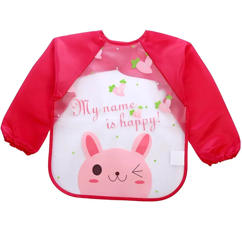 Waterproof EVA Full Sleeve Baby Bibs Children Apron Long Sleeve Feeding Smock Kids Eating Breastplate Infant Scarf Clothing