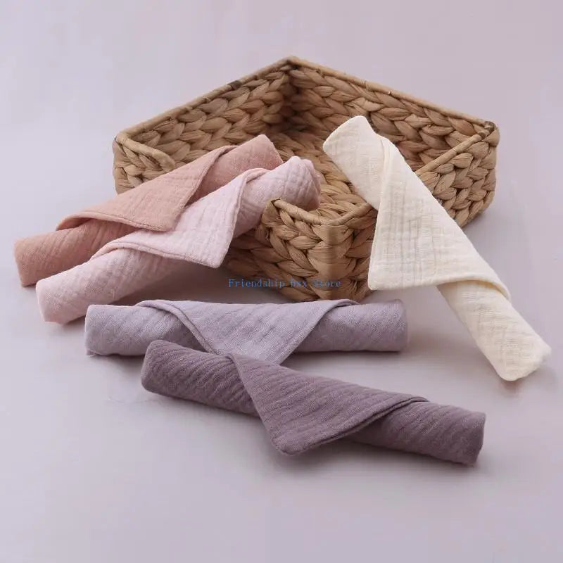 F1CB 5pcs Baby Towel Soft Absorbent Gauze Cotton Bath Towel Washcloth Wipe Wash Clot