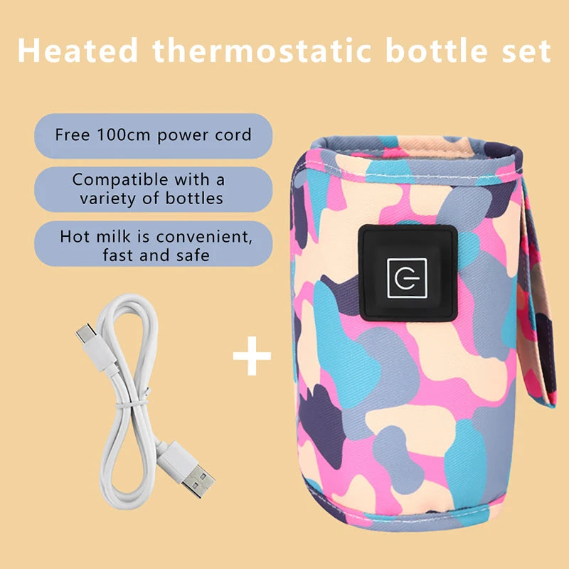 USB Milk Water Warmer Travel Stroller Insulated Bag Baby Nursing Bottle Heater Newborn Infant Portable Bottle Feeding Warmers