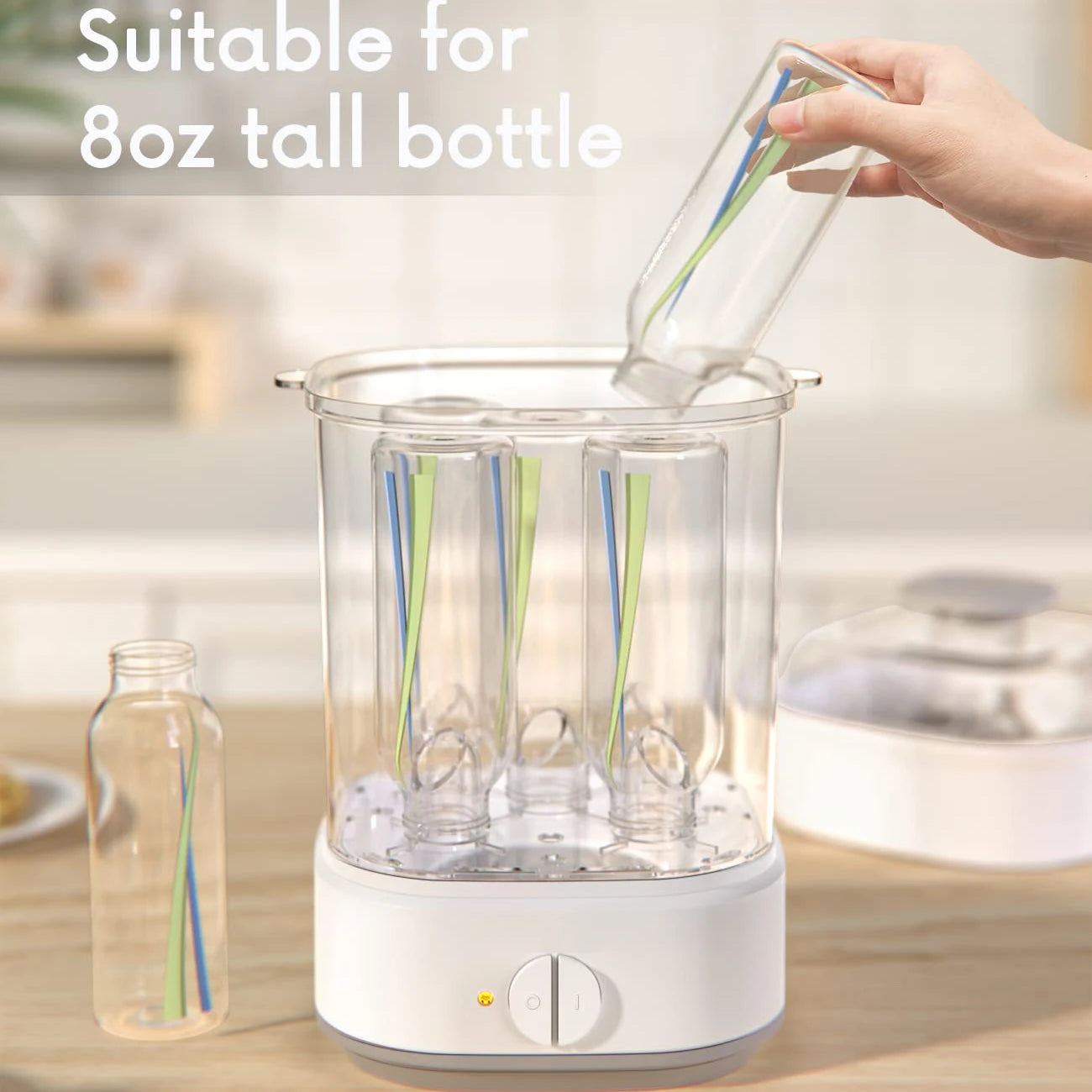 Baby Bottle Sterilizer Easy One Button Control Electric Bottle Sterilizers for Baby Bottles Pacifiers Breast Pump Parts BPA-Free