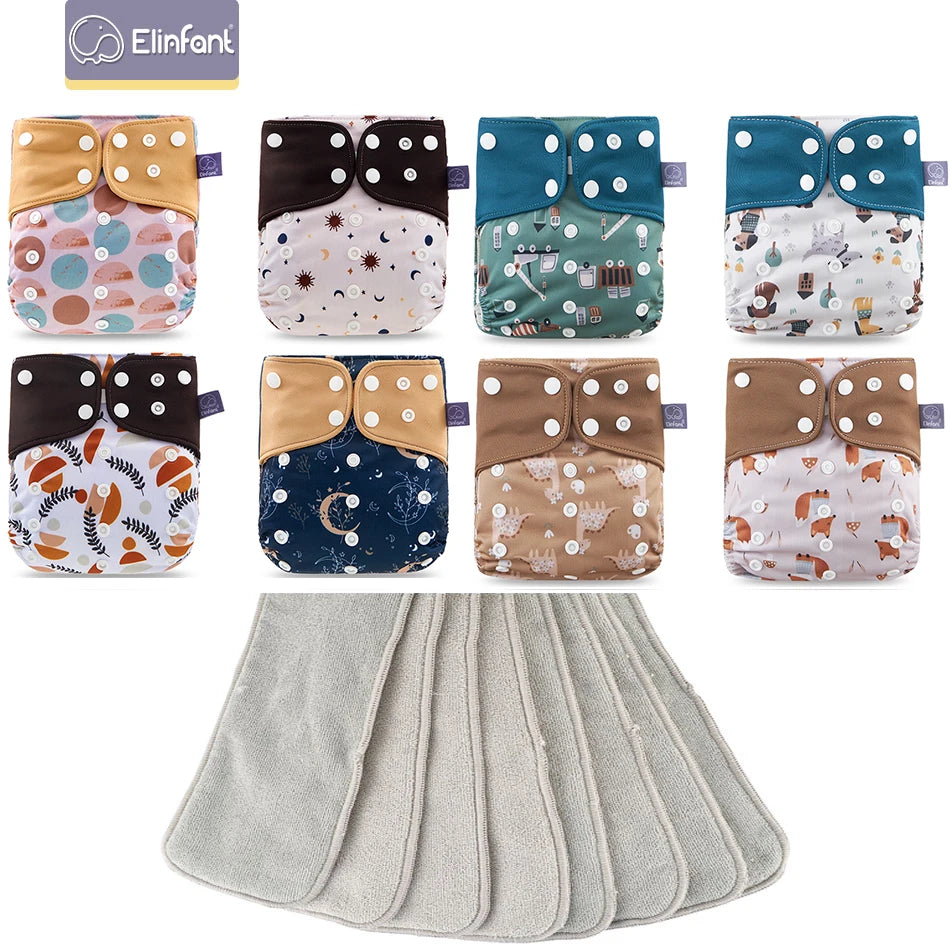 Elinfant 8-Piece Cloth Diaper Set