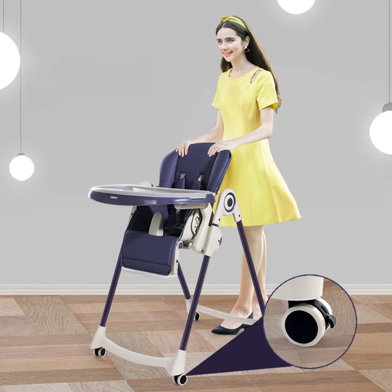 Baby High Chair 3 in 1 Multi-functional Foldable Dining Chair Adjustable Baby Feeding Height Portable Baby High Chair