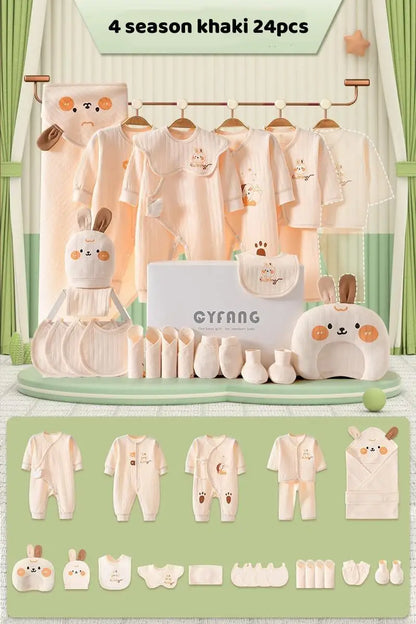 Summer Bunny Newborn Clothes Set – 20–26PCS Cotton Outfit for Boys & Girls