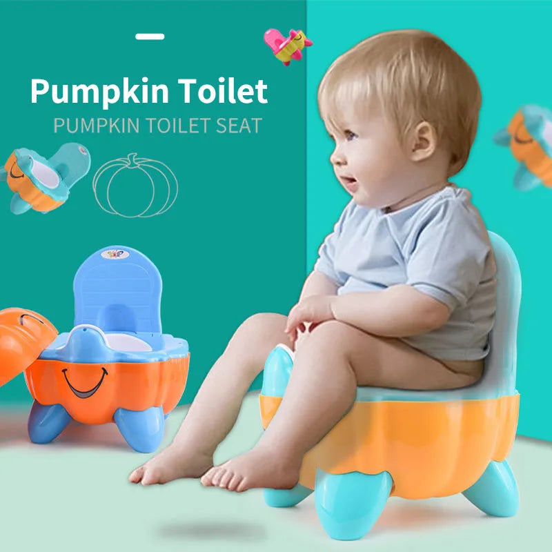 Pumpkin-Shaped Baby Potty – Portable Cartoon Toilet Trainer for Kids