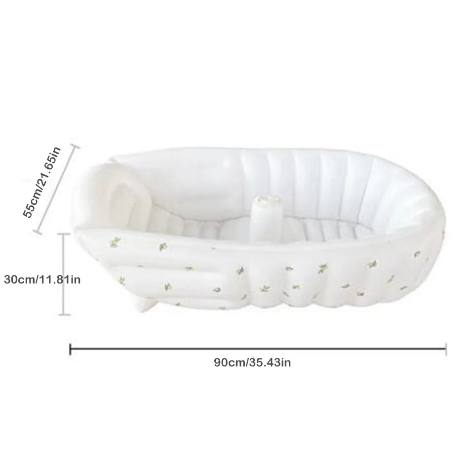 1PCS Inflatable Baby Bathtub Infant Anti-Slip Bath Seat Pool with Air Pump Travel Camping Portable Toddler Bath Tub Age 0-3 Year