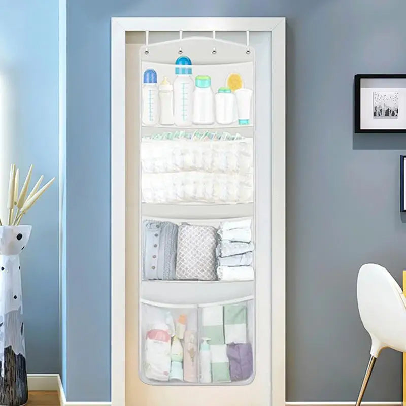 Plush Toy Storage Folding Over Door Organizer with Hook Baby Ideas Holder Animals Stuffy Bags Nursery Bins Mesh Hammock Bag for