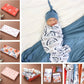 Organic Muslin Swaddle&Hat Set-Boho Rainbow Newborn Photography Props for Unisex Baby Boys&Girls,Birth Announcement Photo bebe