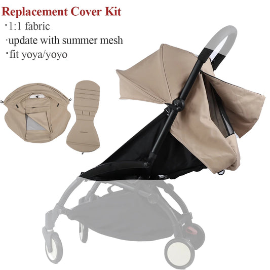 New Update 175° Canopy Cover Kit Seat Cushion Sunshade With Mesh Stroller Accessories For Yoya/ YOYO Pram Replace Seat Mattress