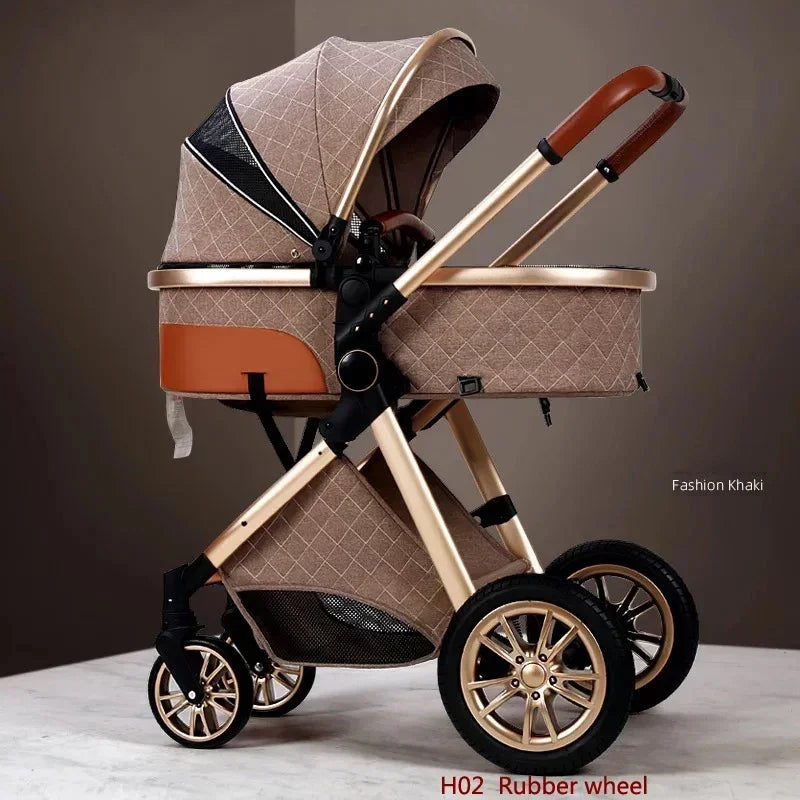 2025 New baby stroller High landscape 3 in 1 baby carriage Luxury Pushchair Baby Cradel Infant Carrier kinderwagen car 2in1