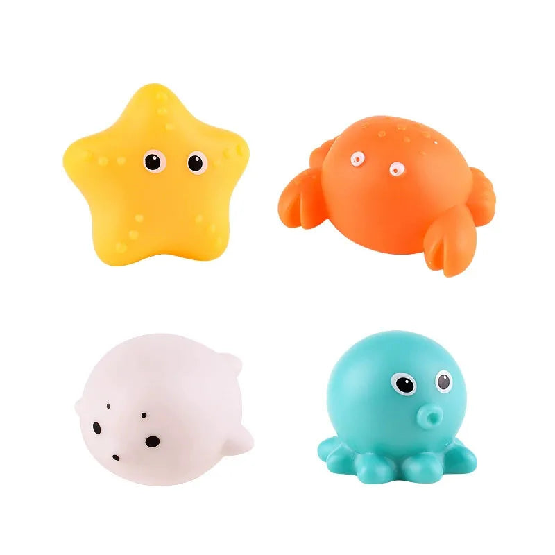 9pcs Floating Light Up Animal Bath Toy Safe PVC Material For Children 3-5 Years Old Perfect For Pools 195F