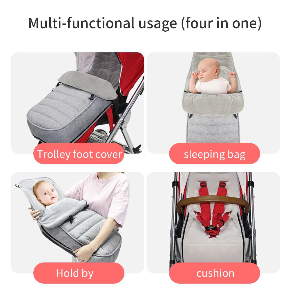 Baby Stroller Sleeping Bag Newborn Stroller Warmer Sleep Sack Outdoor Winter Pram Travel Cushion Waterproof Stroller Accessor