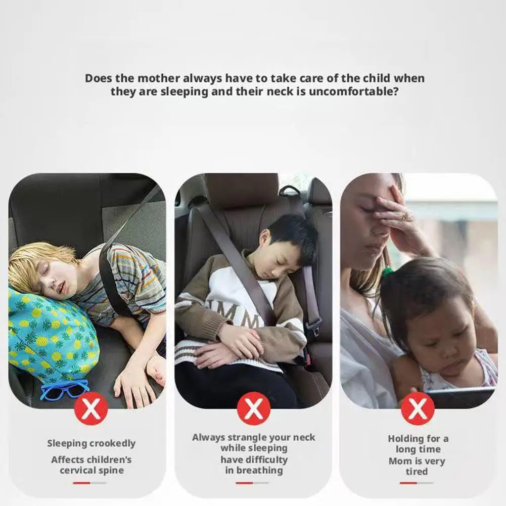 1Set Car Cute Cartoon Pillow Car Mounted Child Sleeping Pillow Car Removable Comfortable Breathable Headrest Lumbar Support