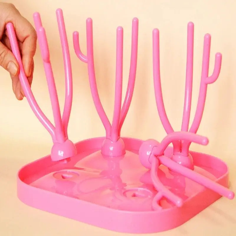 Baby Bottle Drying Rack Cup Rack Removable Folding Tree Rack Clean Nipple & Accessory Storage Drying Rack