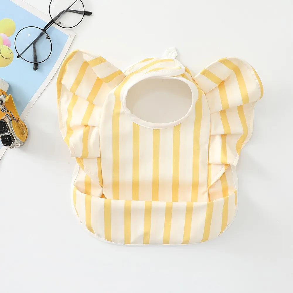 Baby Bibs INS Nordic Style Angel Feed Pocket Burp Girl Boy Infant Meals Bib Waterproof Easy Clean Cute Elephant Bibs Soft PU