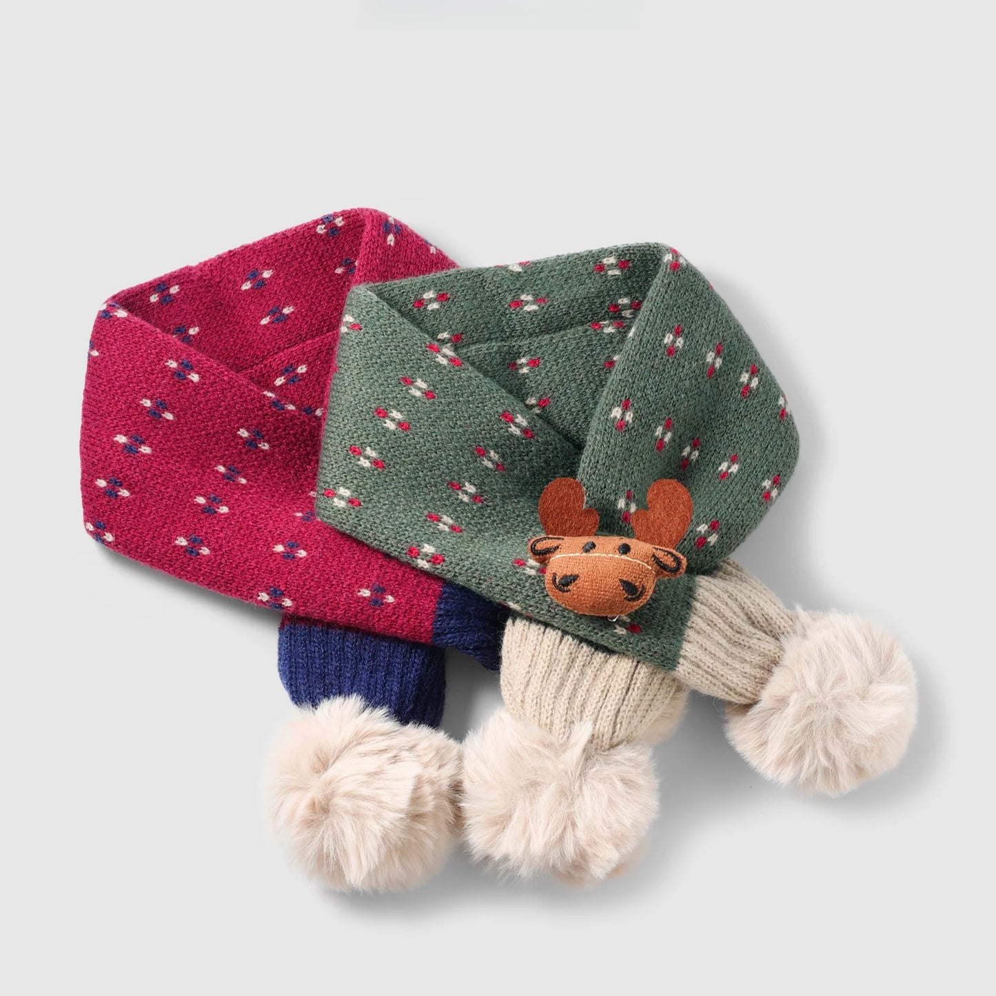 2-12 Year Children's Hat Scarf Set Baby Boy Autumn and Winter Girl Boy Fur Scarf Thickened Hat Spring and Autumn Warm