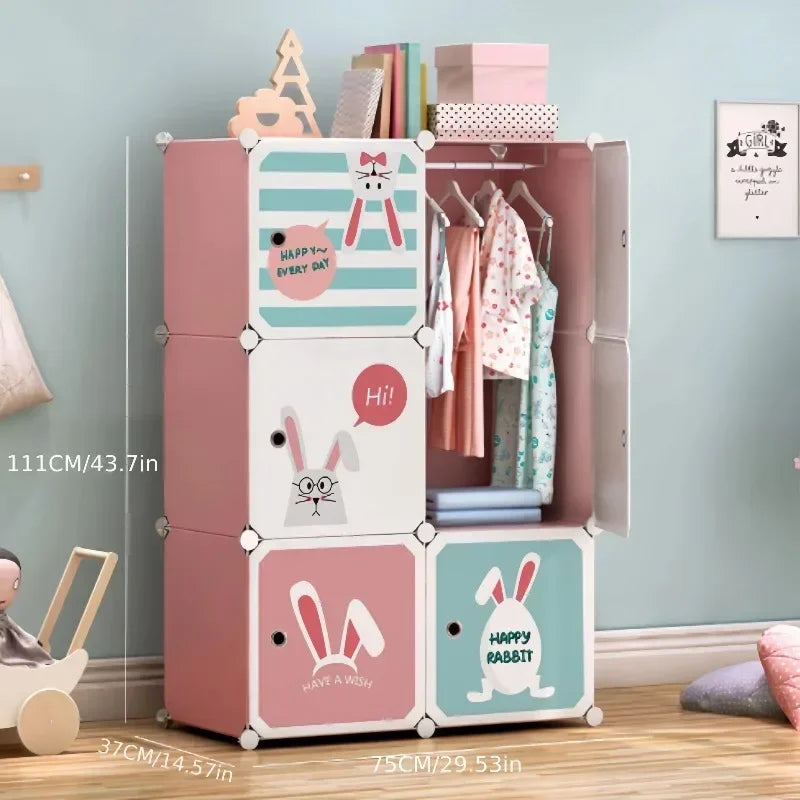 Dress Child Wardrobe Closet Baby Clothes Portable Kids Cabinet Easy Assembly Meuble Chambre Enfant Furniture for Toys Organizer