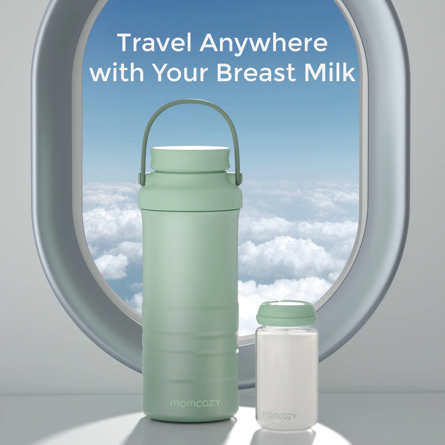 Momcozy 22oz Portable Breast Milk Cooler – 24H 360° Cooling with 2 Bottles