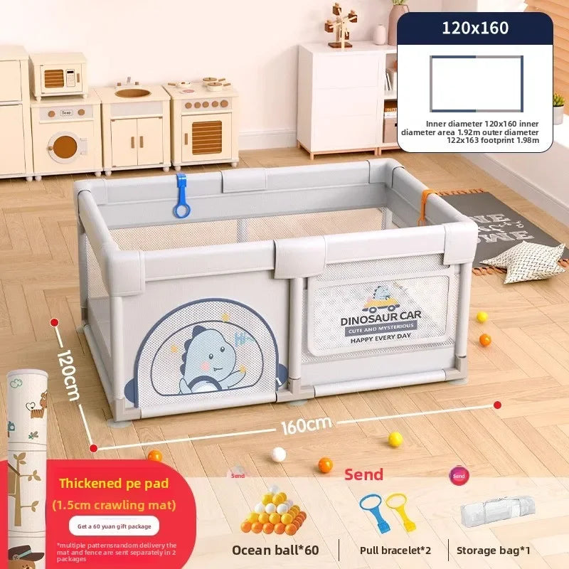 Parc de jeux sécurisé pour enfants avec barrière de sécurité et tapis