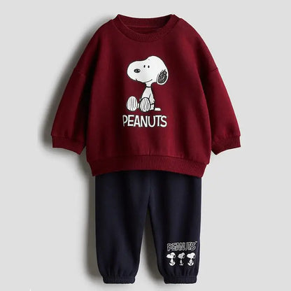 Boys And Girls Long Sleeve Tracksuits Cartoon Hoodies Sweatpants Kids New Printed Sweatshirt Suits Baby Autumn Clothing 2pcs