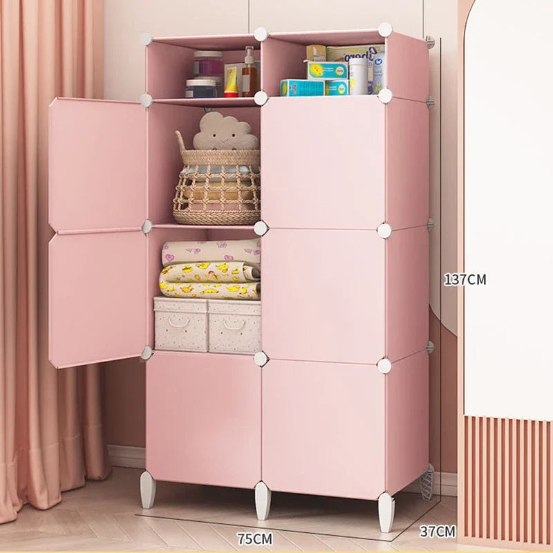 Modular Minimalist Wardrobe Space Saving Fabric Display Nordic Modern Wardrobe Living Room Baby Plastic Ropero Salon Furniture