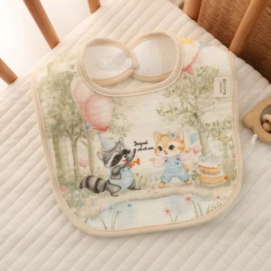 Durable Cotton Baby Bibs Adjustable Neck Waterproof Burp Clothes Baby Care Absorbent Eating Protector for Girls Boys