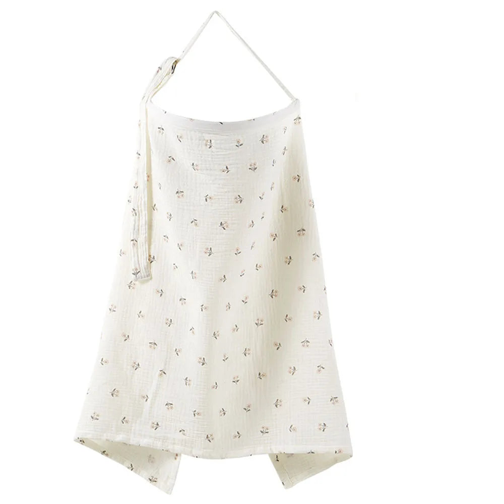 Muslin Nursing Covers for Breastfeeding, Privacy Breast Feeding Cover with Arch Neckline for Mom and Baby Nursing Apron