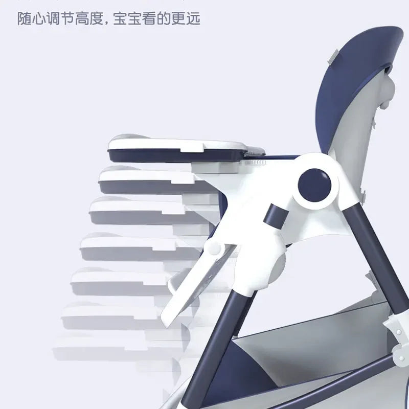 Multifunctional Baby Highchair Baby Foldable Seat Adjustable Height Baby Feeding Chair
