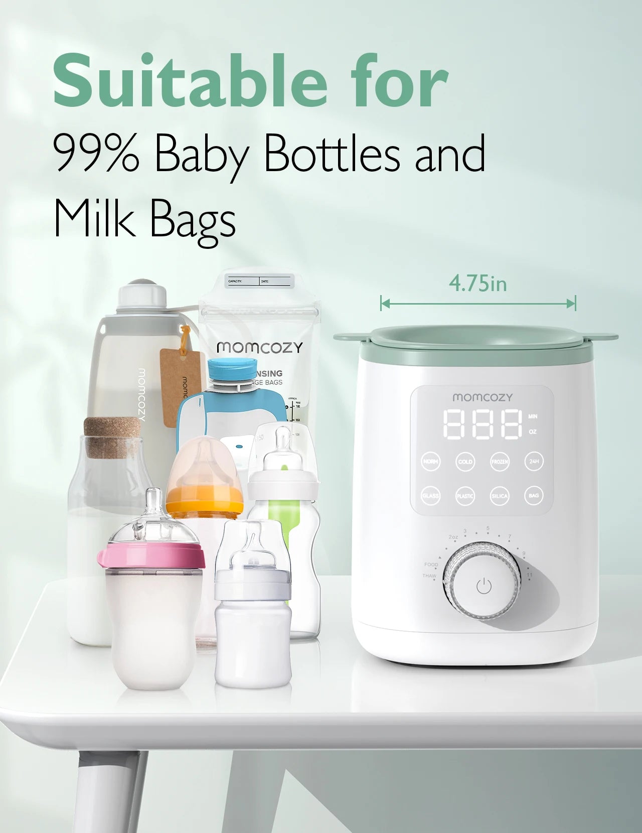 Momcozy 9 in 1 Bottle Warmer, with Night Light, Accurate Temperature Control