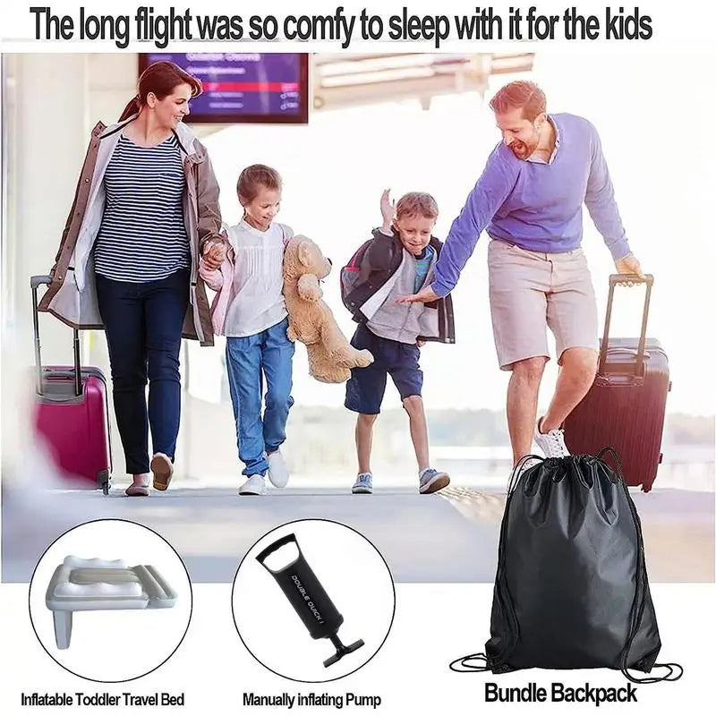 Portable Toddler Airplane Bed – Inflatable Travel Mattress & Seat Extender