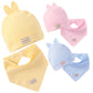 Ensemble bonnet et bavoir aux couleurs acidulées pour bébés garçons et filles